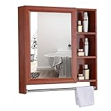 Spiegelschrank Badezimmerspiegelschrank Badezimmerspiegelkasten aus Aluminium Wandmontierter Badezimmerspiegel Hotelspiegel Kosmetikspiegel Aufbewahrungsschrank (Farbe: Rot, Größe: 70 * 70 *