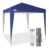 EAGLE PEAK 2.4x2.4m Veranstaltungszelt Pavillon Klappbar Wasserdicht Pop Up Pavillon Faltbar UV Schutz 50+ Faltpavillon für Camping Garten Party Hochzeit Picknick, Dunkelblau