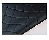 Weicher PU-Leder-Polsterstoff, gestepptes Kunstleder, Diamant-geriffelter Autositz, Fahrzeug-Polsterstoff, schwarz (Größe: 1,5 × 2 m)