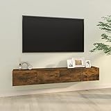 JUNZAI TV-Wandschränke 2 STK Tv Board, Tv Lowboard, Tv Tisch, Fernsehschrank, Fernsehtisch, Kommode, Sideboard Wohnzimmer, Tv Sideboard, Räuchereiche 100x30x30 cm Holzwerkstoff