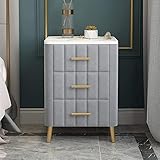 Schlafzimmer-Nachttisch, Metallgriff mit 3 Schubladen, Marmor-Aufsatzschrank, Kommode, Nachttisch, Aufbewahrungsschrank für Zuhause, Büro, Schlafzimmer, Flur, weiße Kommode Schlafzimmer