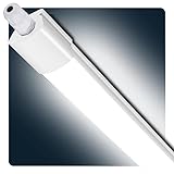 LED Feuchtraumleuchte 120CM, 25W 2800LM LED Deckenleuchte Röhre, IP65 Wasserdicht LED Deckenlampe für Garage Lager Werkstatt Bad Feuchtraum Büro Keller Shop Neutralweiß 4000K