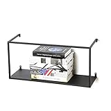 Wandregal nordisches Wandregal Schmiedeeisen Wohnzimmer Schlafzimmer Einfache Wandbehang TV Hintergrund Wanddekoration Kreatives Bücherregal Schwarz (Größe: 40x18x40cm)