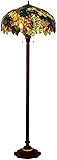 stehlampe Tiffany-Stil wohnzimmer retro Stehlampe im Tiffany-Stil, 50,8 cm breit, Traubendesign, Buntglasschirm, 3-flammig, Eisen, Zinklegierung, Basis, traditionelles, handgefertigtes Ling-Dekor for