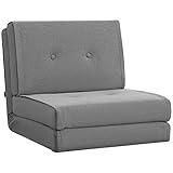 HOMCOM Bodensofa klappbar Schlafsessel Bodenstuhl 5-stuhfig verstellbar Klappsessel Schlafsofa Sofabett Einzelsofa Dunkelgrau 61 x 73 x 58 cm