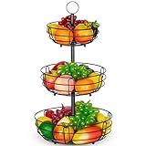 Huahong Tier-Obstkorb – Obstschale, Gemüsekorb aus Metall, stehend, tägliche Küchenaufbewahrung, Obstkorb, Obstständer, Bronze