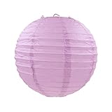 (4,6,8,10,12,14,16 cm) Handgefertigte runde Papierlaternen zum Aufhängen Hochzeit Geburtstag Party Urlaub Dekoration chinesische Papierlichter Kugel hellviolett, 20 cm (8 Zoll)
