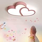 LED Cartoon Deckenleuchte Moderne Baby Deckenlampe Fernbedienung Dimmbar Kinderzimmerlampe Schlafzimmer Lampe Acryl Lampenschirm Deko Decke Leuchte Jungen Mädchen Schlafzimmer Kronleuchter Rosa 55Cm