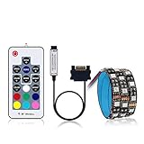HUANGXING - LED Bandleuchten, 5050 SMD RGB-LED. Computerbeleuchtung mit 17 Key Remote Controller for Desktop-Computergehäuse Mid Tower Full Tower, 1,5m