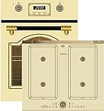 Kaiser Induktions Herd-Set EH 4796 ElfAD+KCT 6745 FI ElfAD, Retro Backofen Einbaubackofen 45 cm, Autark, 50 L, 9 Funktionen+Flex Retro Induktionskochfeld 60 cm Einbau Herd Autark Power Booster