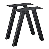 [en.casa] Tischbeine Mariager Möbelfüße 2 Stück Tischgestell für Sitzbank Couchtisch Metall Schwarz 2 x Tischfüße 42 x 30 cm Bankgestell Stahl