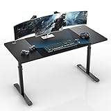 EUREKA ERGONOMIC Schreibtisch Computertisch PC Tisch Höhenverstellbarer Schreibtisch und Einfacher PC Computertisch für das Home Office Schwarz (152 x 66 cm)