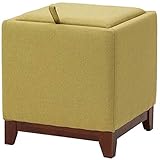 Osmanischer Fußhocker mit Stauraum, quadratischer Fußhocker-Sitz, gepolsterter weicher Fußhocker (grün)
