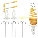 Kartoffel Spiralschneider,2 Stück Set Kunststoff-Kartoffelschneider,Potato Twister Spiralschneider Edelstahl,Spiral Chips Cutter,für Kartoffelturm,Barbecue,Fried,Gather,Camping,Familie,Küche