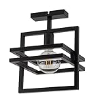 Licht-Erlebnisse Schwarze Deckenlampe ZANTERA Metall auffälliges Design E27 2-flammige Esszimmer Deckenleuchte Wohnzimmer