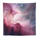 DELIBEST Wolken-Wandteppich, Atmosphäre, Wandteppich, Nebel, Wandkunst für Schlafzimmer, Wohnzimmer, Dekoration, 152,4 x 152,4 cm