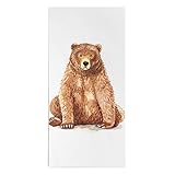 AXETVSOK Handtücher für Badezimmer, 35 x 73 cm, Braunbär-Waschlappen, super saugfähig, maschinenwaschbar, Flanelltuch