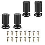 SetSailW Möbelfuß Höhenverstellbar 4 Pcs Schrankfüsse Verstellbar Edelstahl Bar Mit Hohem Fuß für Möbel, Küchenschränke, Höhenverstellbar 15mm,black-12CM(4.7IN)