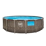 Swing Elite - Wicker Frame Pool - 4.57m x 1.22m, Wicker Design with Windows New All IN | Schwimmbecken | Aufstellbecken | Schneller Aufbau | Langlebig | Swimmingpool | Robust