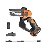 WORX Akku Mini Kettensäge 18V(MAX 20V) WG324E.1, PowerShare, 12 cm Führungsschiene, vibrationsarm, leicht und tragbar, 1 Akku und 1 Ladegerät im Lieferumfang enthalten