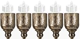 Novaliv 5X Teelichtaufsatz Silber Ø 7 cm mit 5 LED Teelichtern Glasaufsatz für Kerzenleuchter Kerzenständer Glas Adventskranz Teelichthalter Stabkerzenhalter Weihnachten Adventskerzenhalter Teelicht