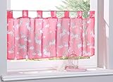 Gardinenbox Scheibengardine »Digital Druck« Voile Kurzgardine SChlaufen Transparent Digital Druck Küche Fenster Modern HxB 40x120 cm Unicorn Pink, 10000262