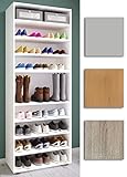 VCM XXL Holz Großer Schuhschrank Schuhregal Groß Stiefel Dielenmöbel Lona 9 Fächer Weiß