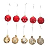 Amosfun 1 Set Christbaumkugeln Weihnachtsdekoration Christbaumschmuck Weihnachtsdekorationen Bruchsichere Weihnachtskugeln Weihnachtskugeln Christbaumschmuck Kunststoff Rot