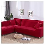 Couch Cover, Solid Color Elastic Spandex Slipcovers Couch Cover Stretch Sofa Handtuch Ecksofa Cover for Living Room Big Sofas Waschbar Sofa Cover