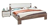 Wimex Schlafzimmerset mit Futonbett, Nachttisch/ Nachtschrank 2-er Set Calgary, Liegefläche 180 x 200 cm, Weiß/ Absetzung Schlammeiche