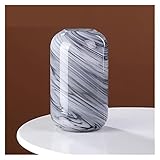 Blumenvase Kreative Moderne Tuschemalerei Glasvasen, leichte Luxus-Wohnzimmerdekorationen, Tischblumenarrangements, farbige Glasur-Blumenwaren, geronnenes Grün Dekovase (Color : Grigio)
