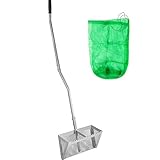 VEVOR Rasenrechen aus Aluminium & Edelstahl Rasenharke 130x40x25 cm Harke mit Metall-Filtergittern & Netz Rechen mit Stiel Silber geeignet zum Entfernen von Unkräuter Algen und Anderen Wasserpflanzen