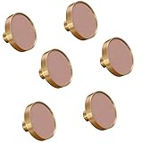 Knober 6 X Möbelknopf 40 mm Rosa Leder aus Messing für Kommoden Schränke Schubladen Knäufe Knöpfe leichte Montage