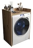 Kryspol Waschmaschinenschrank Überbauschrank Waschmaschine Trockner Schrank Wäschetrockner Küche Badezimmer Regal Waschmaschinenregal Waschmaschinenüberbau Badezimmermöbel (Artisan Eiche)