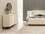 Vente-unique Kommode mit 6 Schubladen - Mit LED-Beleuchtung - Beige - ELYNIA