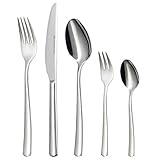 KHG Besteckset 60 tlg für 12 Personen, Edelstahl 18/0 Rostfrei & Langlebig Essbesteck für jeden Anlass 12x Gabel, 12x Messer, 12x Löffel,12x Teelöffel & 12x Kuchengabel Modell 760