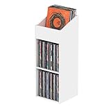 Glorious Record Rack 330 white - fortschrittliche Vinylstation mit 2-teiligem Layout, bis zu 330 Platten im 12''-Format, einfacher Aufbau, weiß