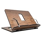 Vigo Wood Buchständer, Rezeptbuchständer, Kochbuchständer für die Küche, Bücherständer für die Anzeige, Buchhalter zum Lesen im Bett (Walnuss)