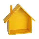 TOPBATHY Holzhandwerk Heimdekoration Rustikale Wanddekoration Schwebende Regale Wandregale Ornamente Schwebende Box-Regale Bücherregal Lagerregal Wandbehang Marionette Gelber