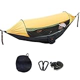 Camping-Hängehängematte mit hochdichtem Moskitonetz, Pop-up-Fallschirm-Nylon-Fallschirm-Hängematte, 1,1 kg, leichte Baumgurte, Schaukel-Hängematte für Outdoor-Rucksacktouren, Hinterhof-Wandern