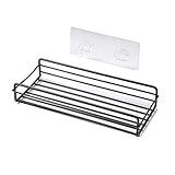 BYYLECL Duschregal, Edelstahl, Wandmontage, Organizer für Badezimmer, Dusche, Küche, Schwarz