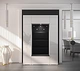 Furnitech GF85 Flur Dielenmöbel Garderobenschrank Dielenschrank Schuhschrank Flurmöbel Set Hochglanz (LED weiß, GF85-21W-HG2)