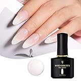 Born Pretty Gellack Milchig Weiss, Weiß Gel UV 10ml Jelly Transparent Weiß Nagellack Nail Art Klassischer und All-MatchStil UV LED Soak Off Manicure Gel Lacquer Varnish