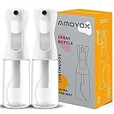 AMOYOX Spray Bottle for hair 2 Pack 200ml/6.8oz Fine Mist Spray Bottle Ultra Fine Continuous Spray Water Bottle , Styling, Plants, Cleaning, Misting & Skin Care Clear