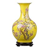 Dekorative Vasen, Keramikvase, Ornament, Gelb, Wertschätzung, Flasche, Wohnzimmer, Blumenarrangement im chinesischen Stil, Zuhause, TV-Schrank, Dekoration, Porzellanvase, Blumenvasen for die Dekoratio