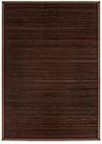 andiamo Teppich Bambus, Bambusmatte Outdoor & Indoor, Anti-Rutsch, 100% natürlicher Bambus, geeignet als Vorleger Läufer und Yogamatte, Farbe:Braun, Größe:133 x 190 cm