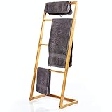 bambuswald© Handtuchleiter aus 100% ökologischen Bambus ca. 100x40x28cm für Badezimmer, Schlafzimmer & Wohnzimmer | Kleiderleiter Handtuchhalter Kleiderständer Handtuchständer Leiter Holzleiter