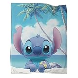 Lilo & Stitch Decke Super Weiche Leichte Flanell Fleece Decke Für Bett Couch Sofa, Ganzjährig Warme Kuschelige Plüsch Mikrofaser Decke 40x50inch(100x130cm)