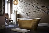 Casa Padrino Art Deco Badewanne freistehend Gold Modell He-HOL 1710mm - Freistehende Retro Antik Jugendstil Badewanne