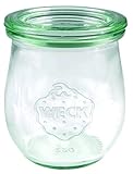 WECK Gläser Tulpenform #762 220 ml (12 Stück, inkl. Klammern + Gummis, Deckel ø 60 mm, Einmachgläser, Dessertgläser, Marmeladengläser) 58307